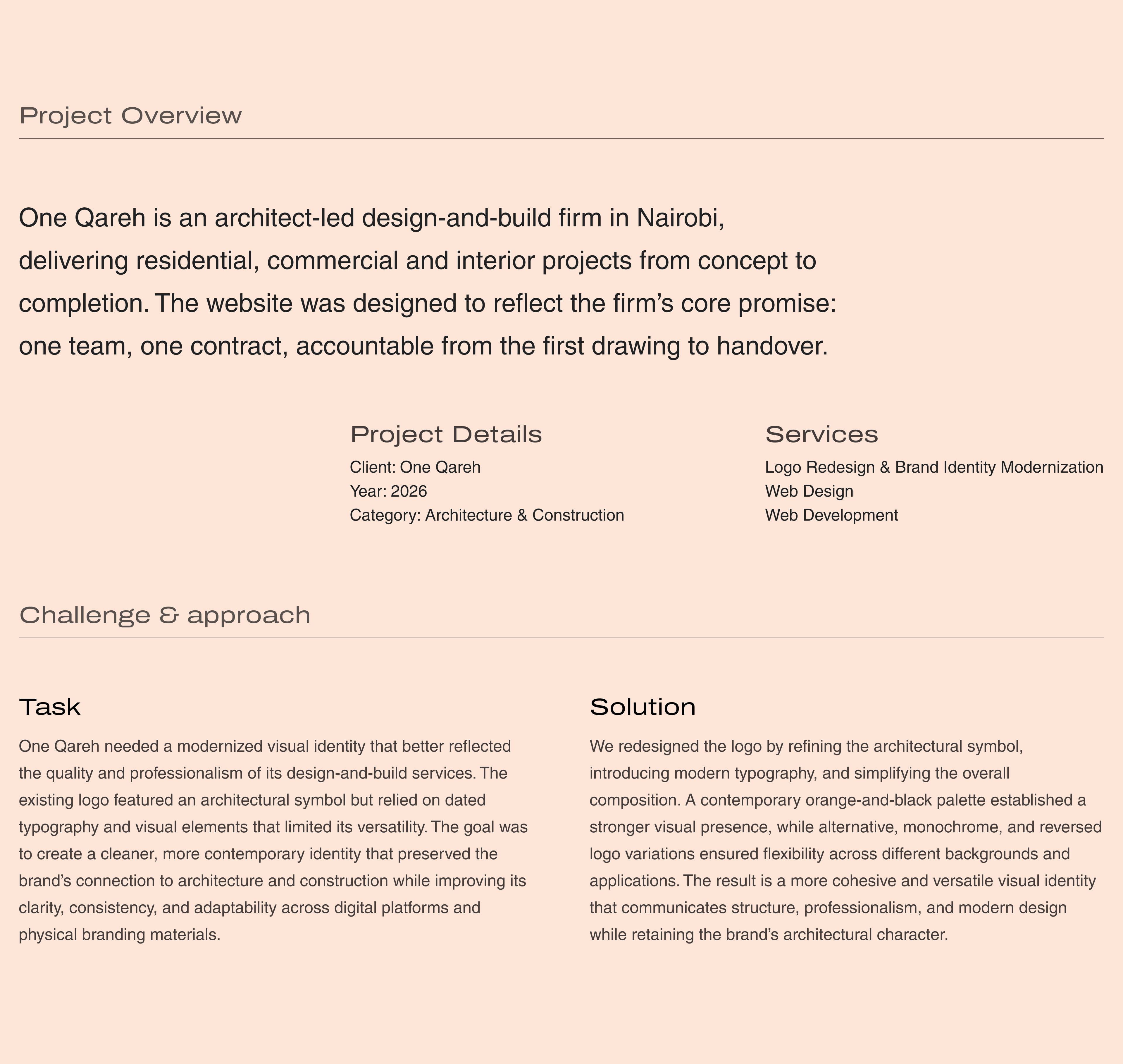 Project's overview, and challenge approach