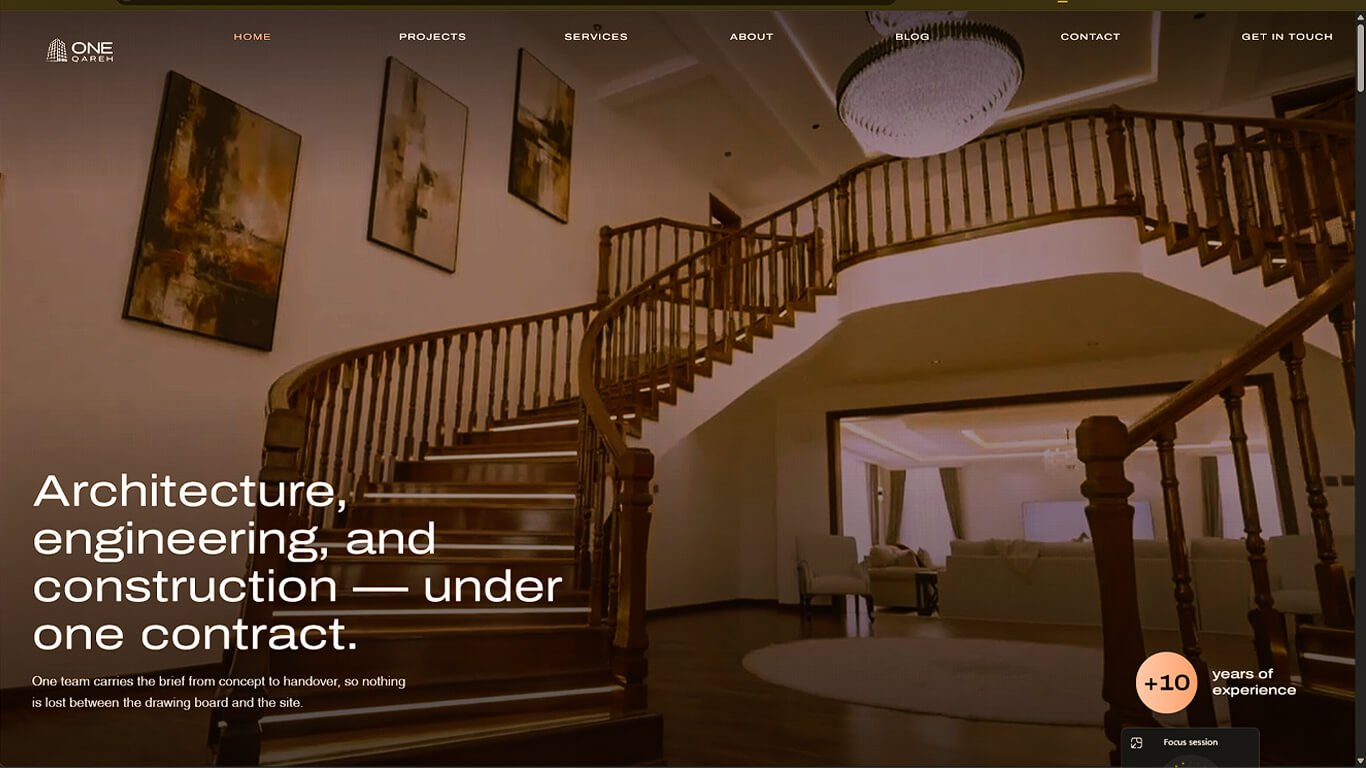 Website hero section